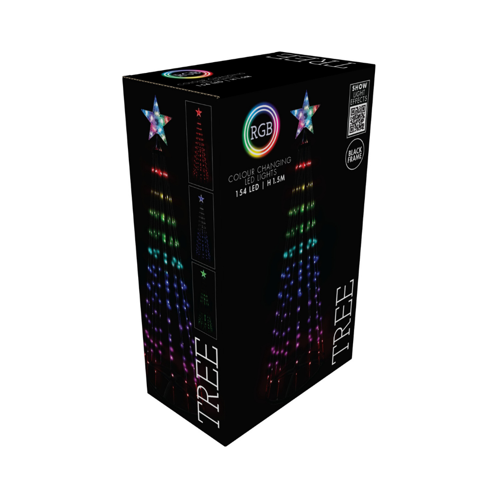 De Bosrand Vlaggenmast verlichting Boom RGB 178 Lampjes 150 cm