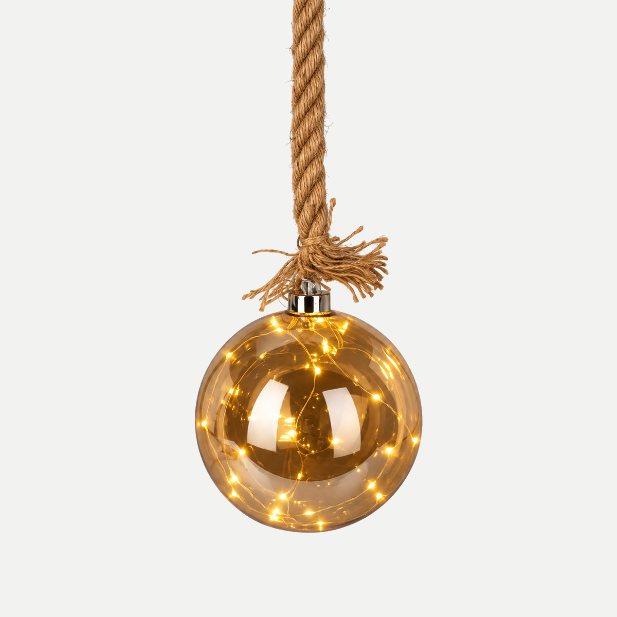 Home & Styling Verlicht Kerstfiguur Bal aan Touw 15 cm