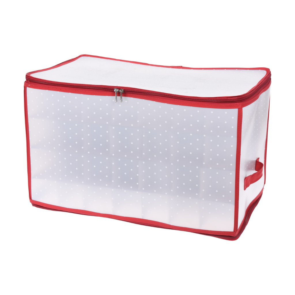 Kerstballen opbergdoos transparant 56.5 x 33 x 34 cm