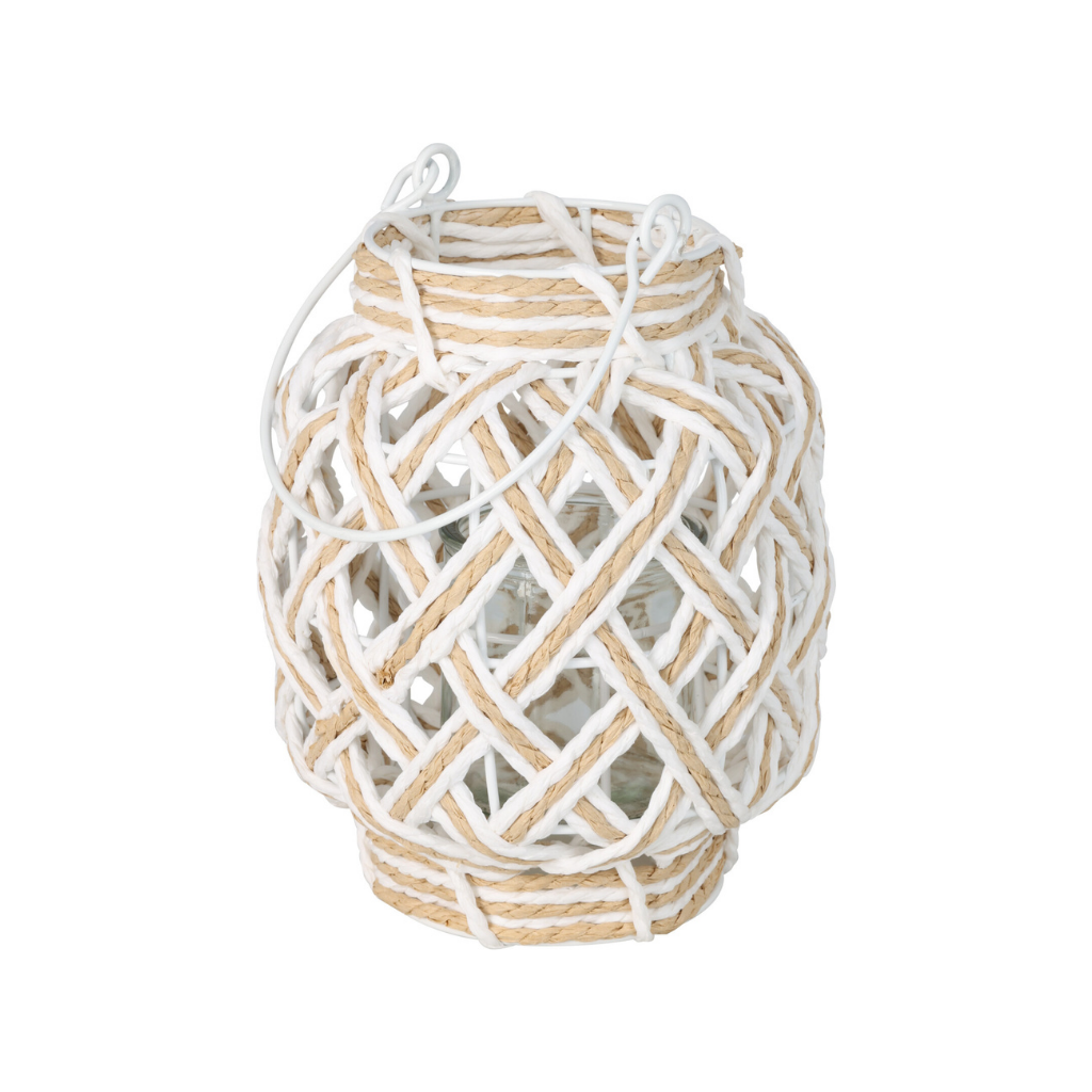 Lantaarn jute met handvat 16 x 20 cm