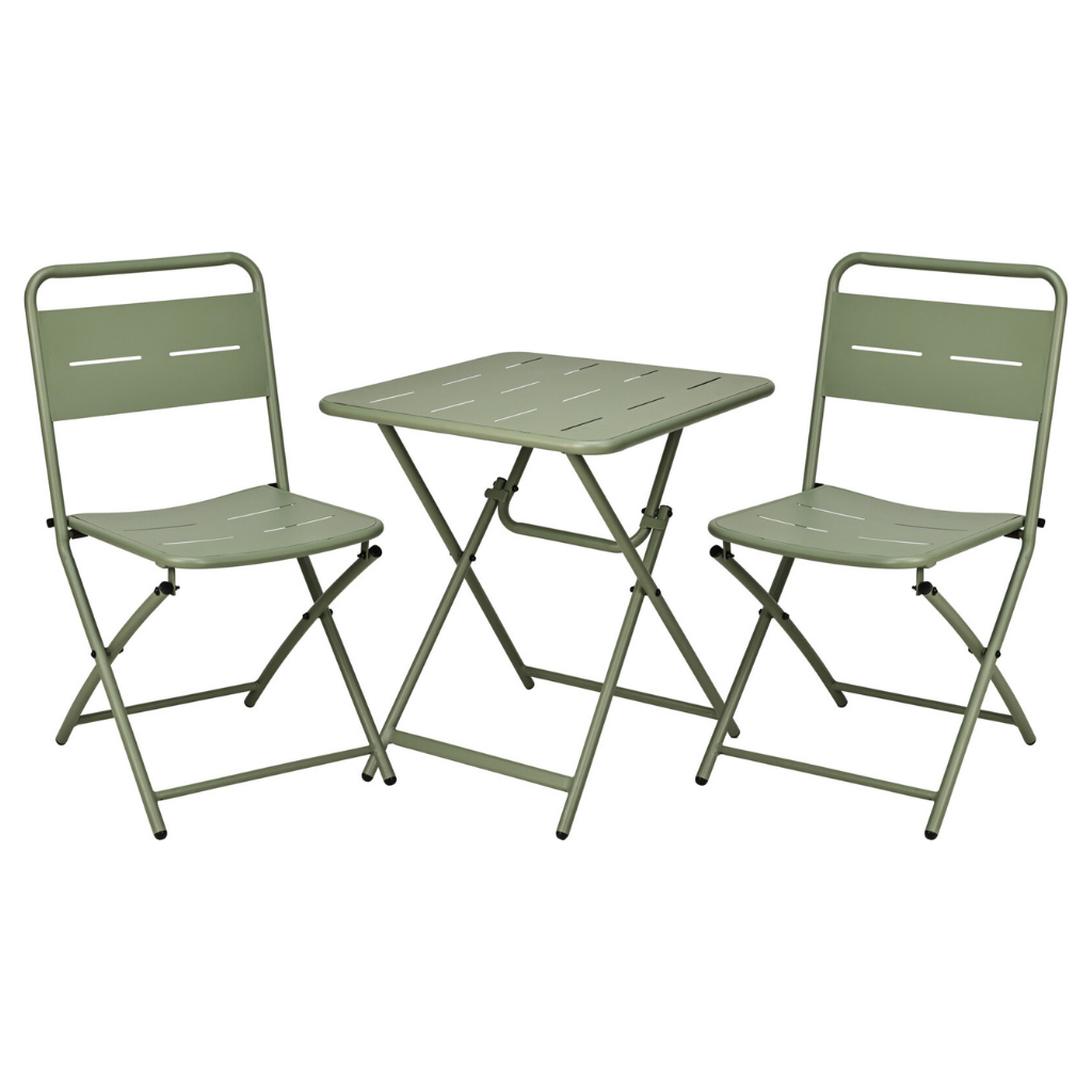 Bistroset mat groen 3-delig