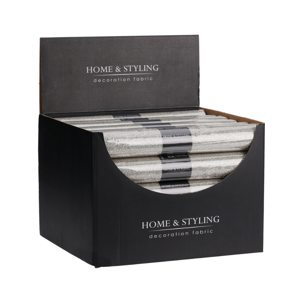 Home & Styling tafelloper licht champagne 250 x 28 cm