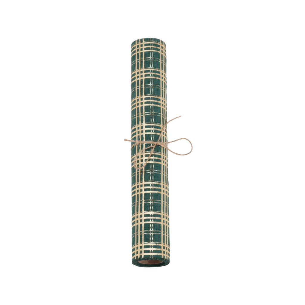Home & Styling tafelloper groen ruit 250 x 28 cm
