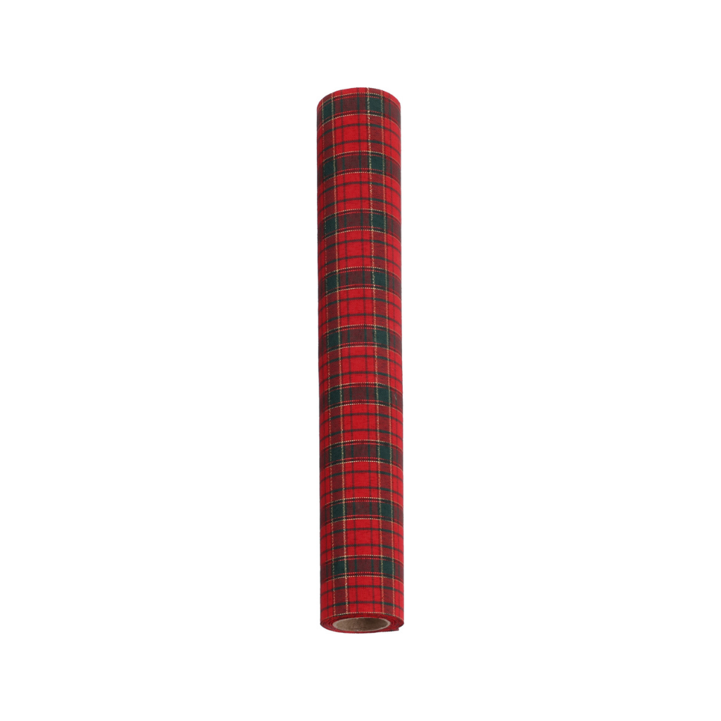 Home & Styling tafelloper rood ruit 250 x 28 cm