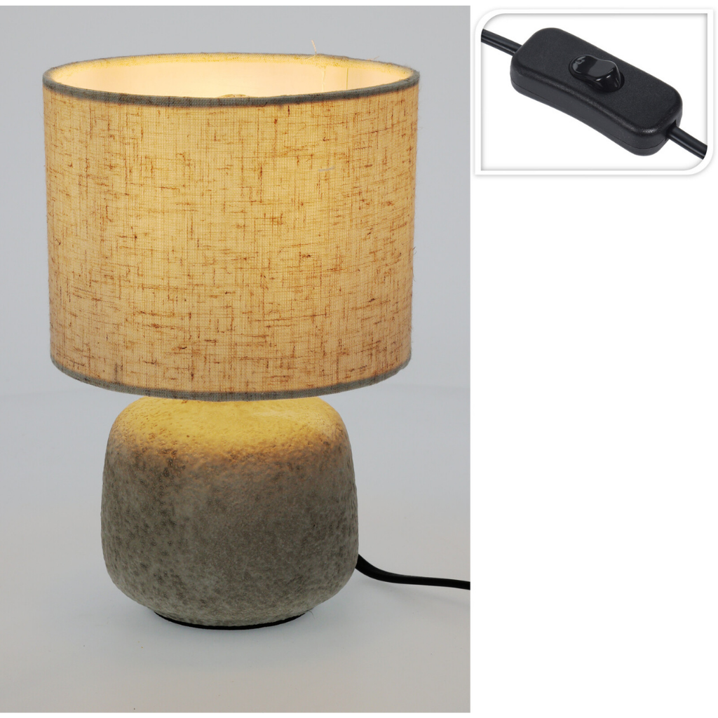 Home & Styling Tafellamp keramiek wit 21.5 x 14 cm