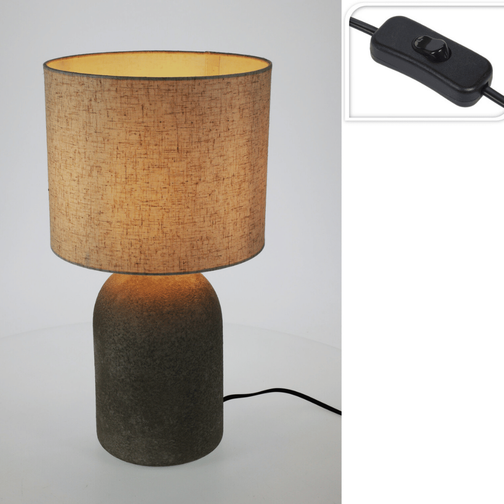 Home & Styling Tafellamp Keramiek Wit 25 x 46 cm