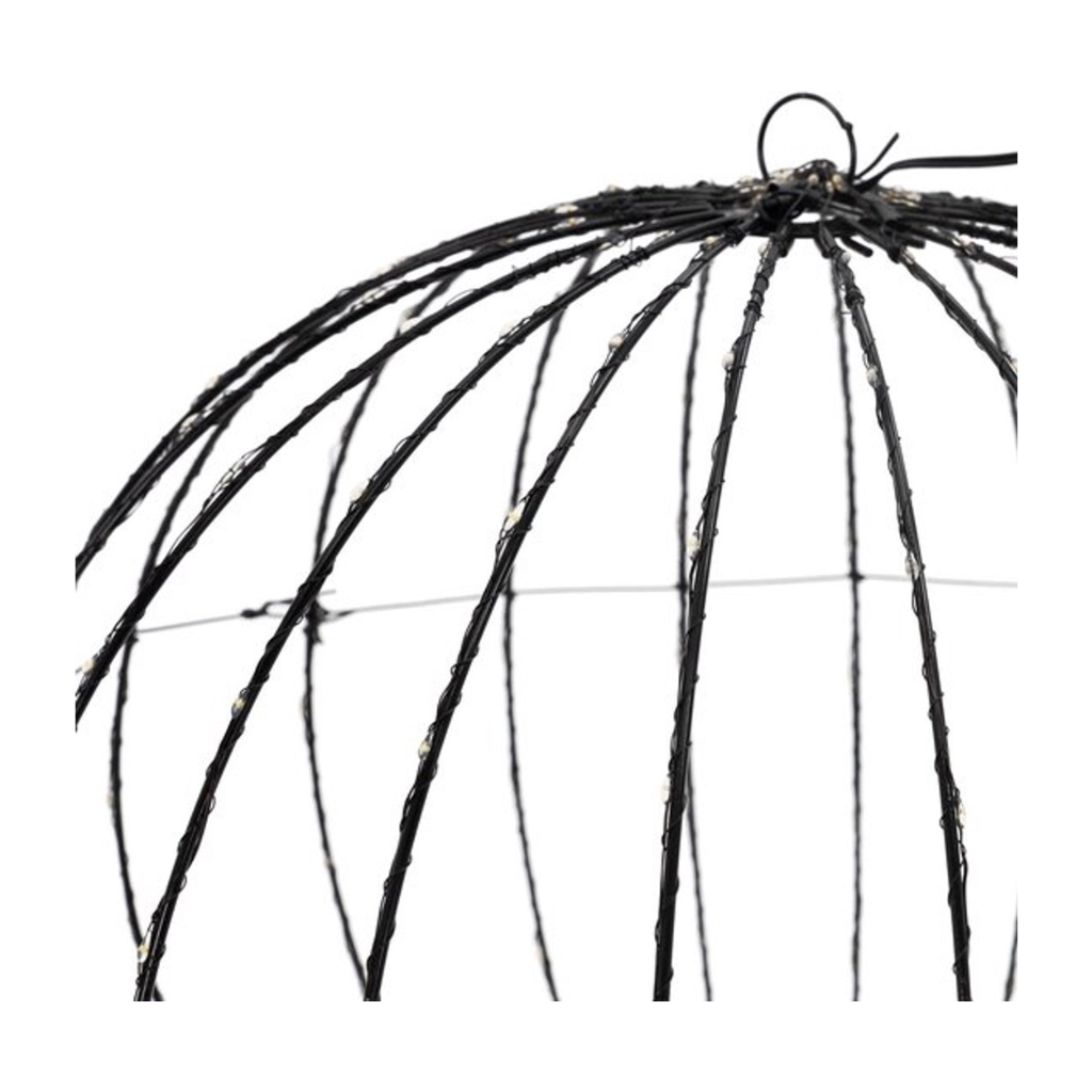 De Bosrand Verlicht Kerstfiguur Bal Zwart Extra Warm Wit 240 Lampjes 40 x 40 cm