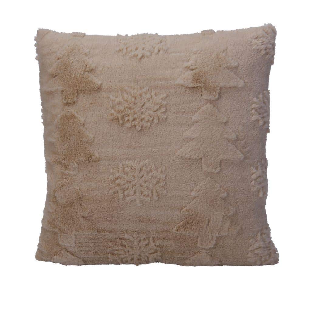 Kussen faux fur beige 45 x 45 cm