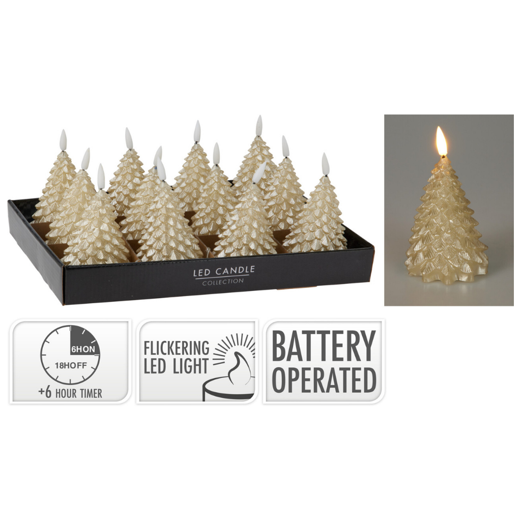 LED-kaars kerstboom goud 11 cm