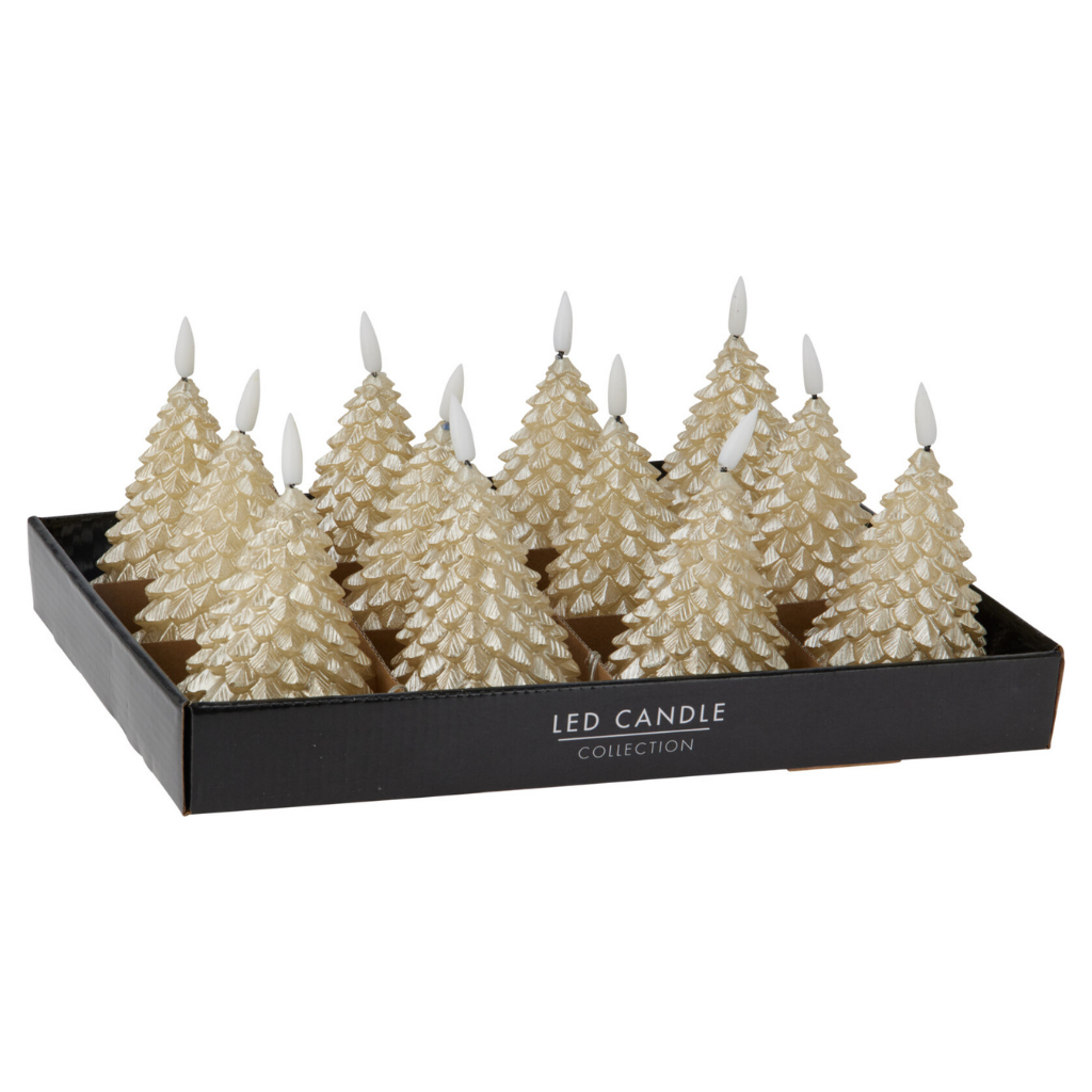 LED-kaars kerstboom goud 11 cm