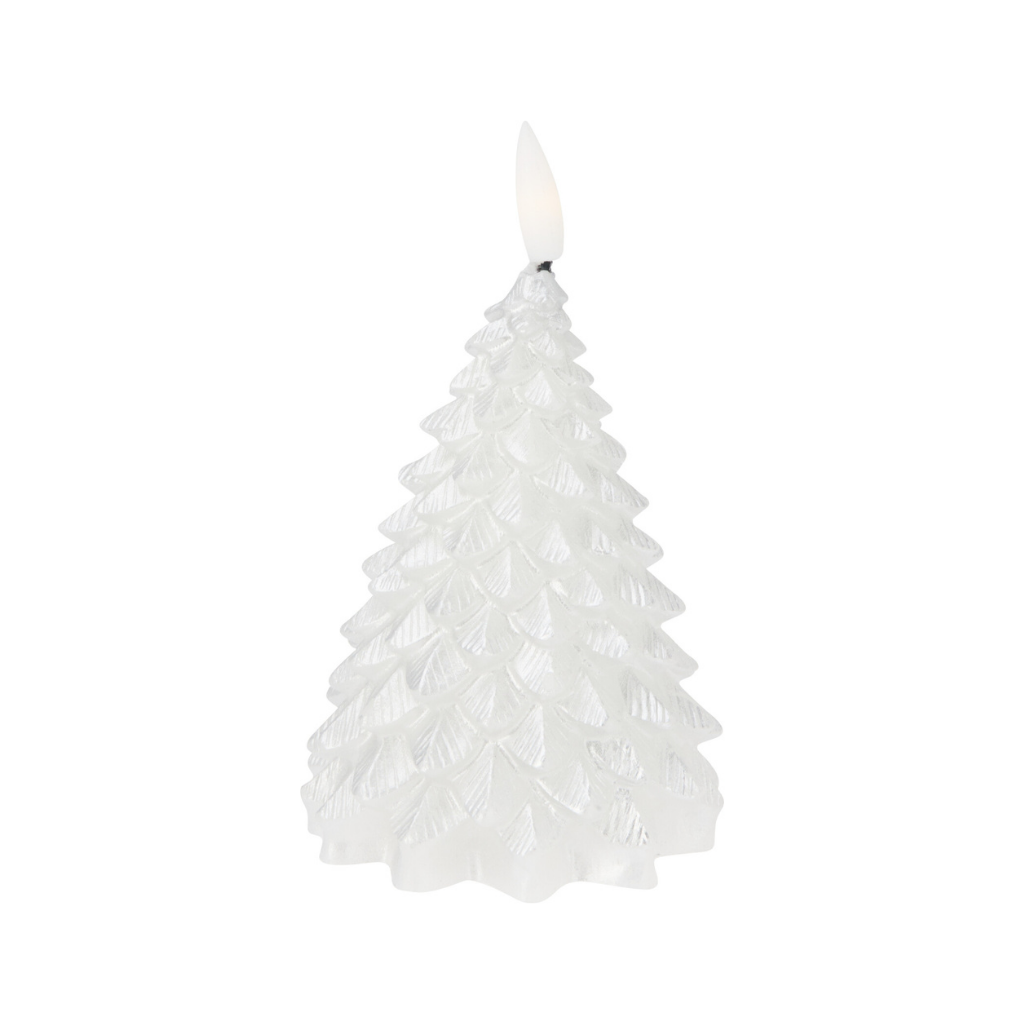 LED-kaars kerstboom zilver 11 cm