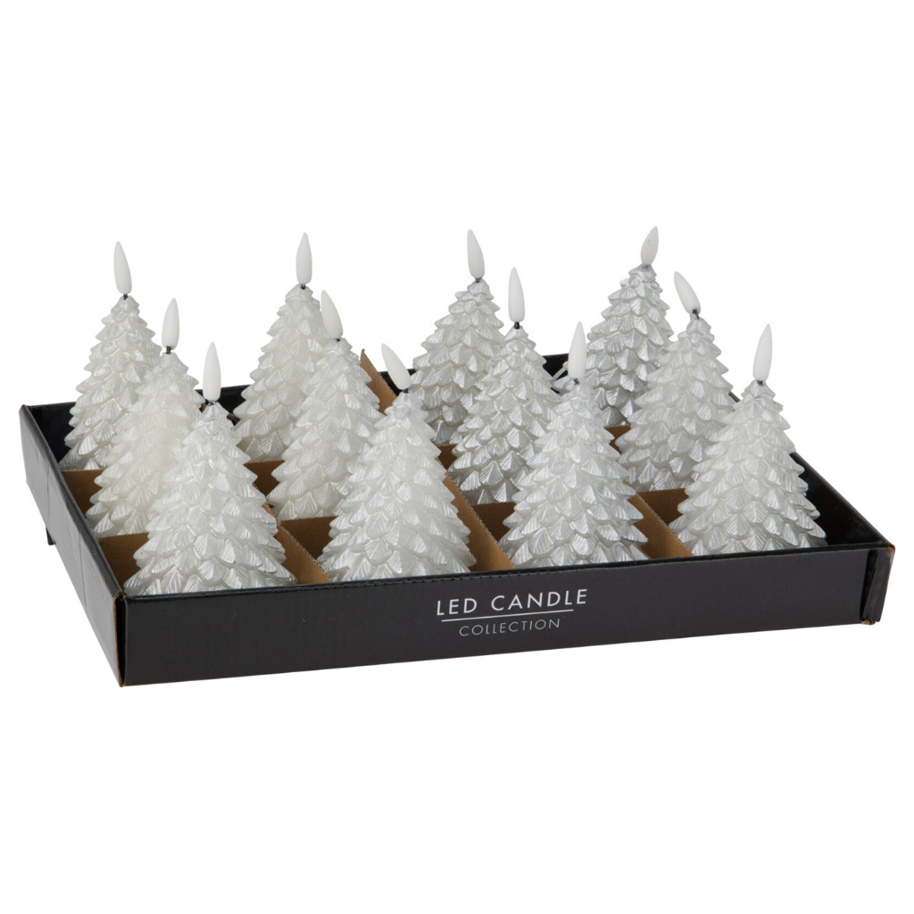 LED-kaars kerstboom zilver 11 cm
