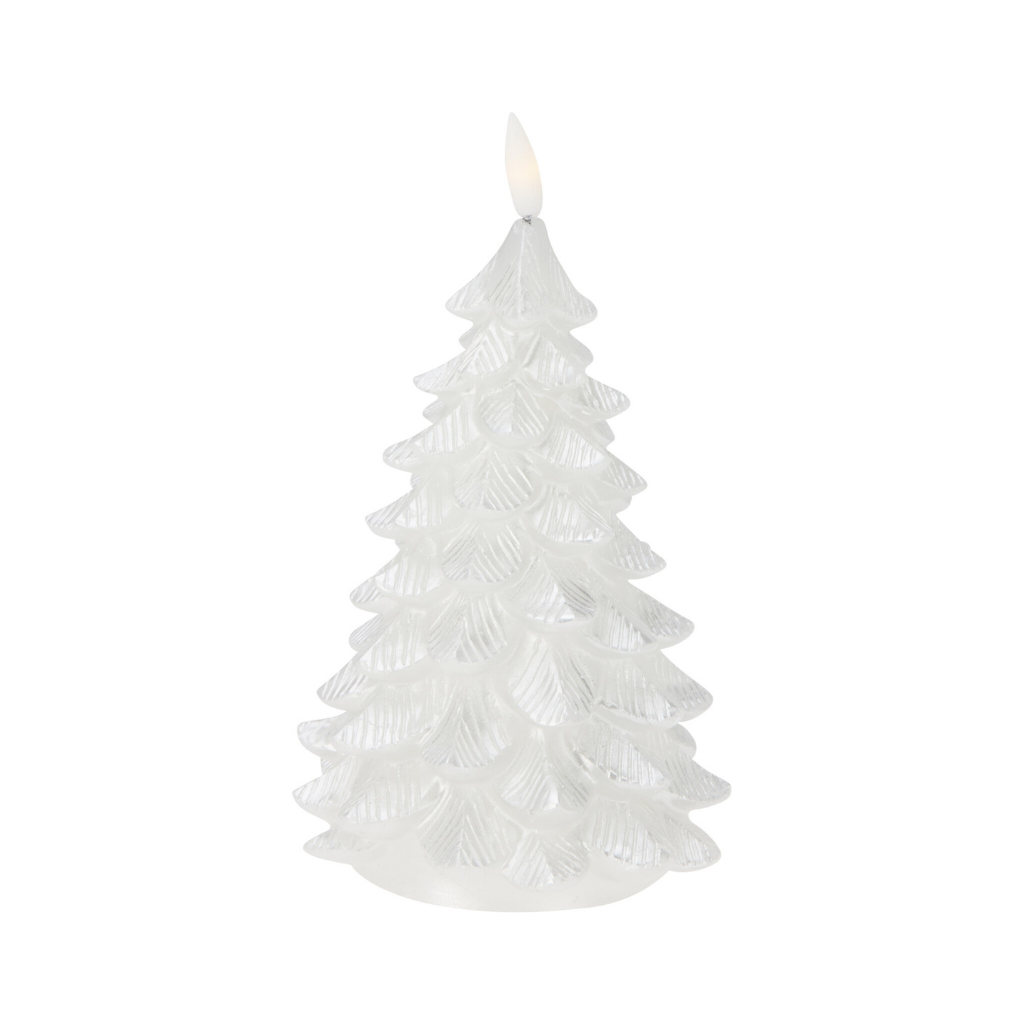 LED-kaars kerstboom zilver 19 cm