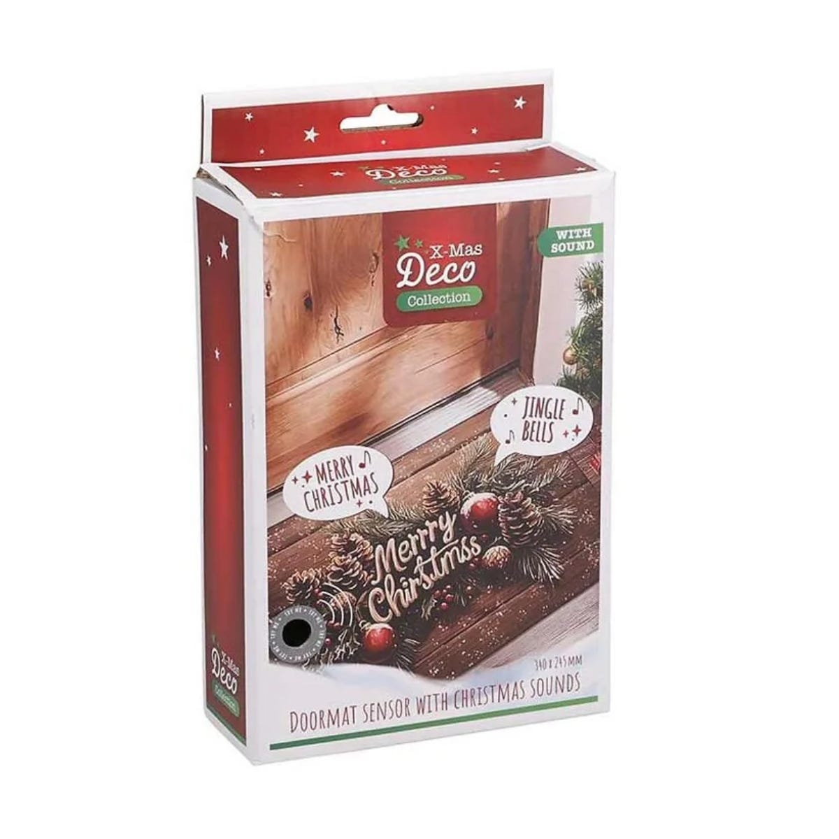 De Bosrand Deurmat met Sensor en Geluid Zwart 34 x 24.5 x 1 cm
