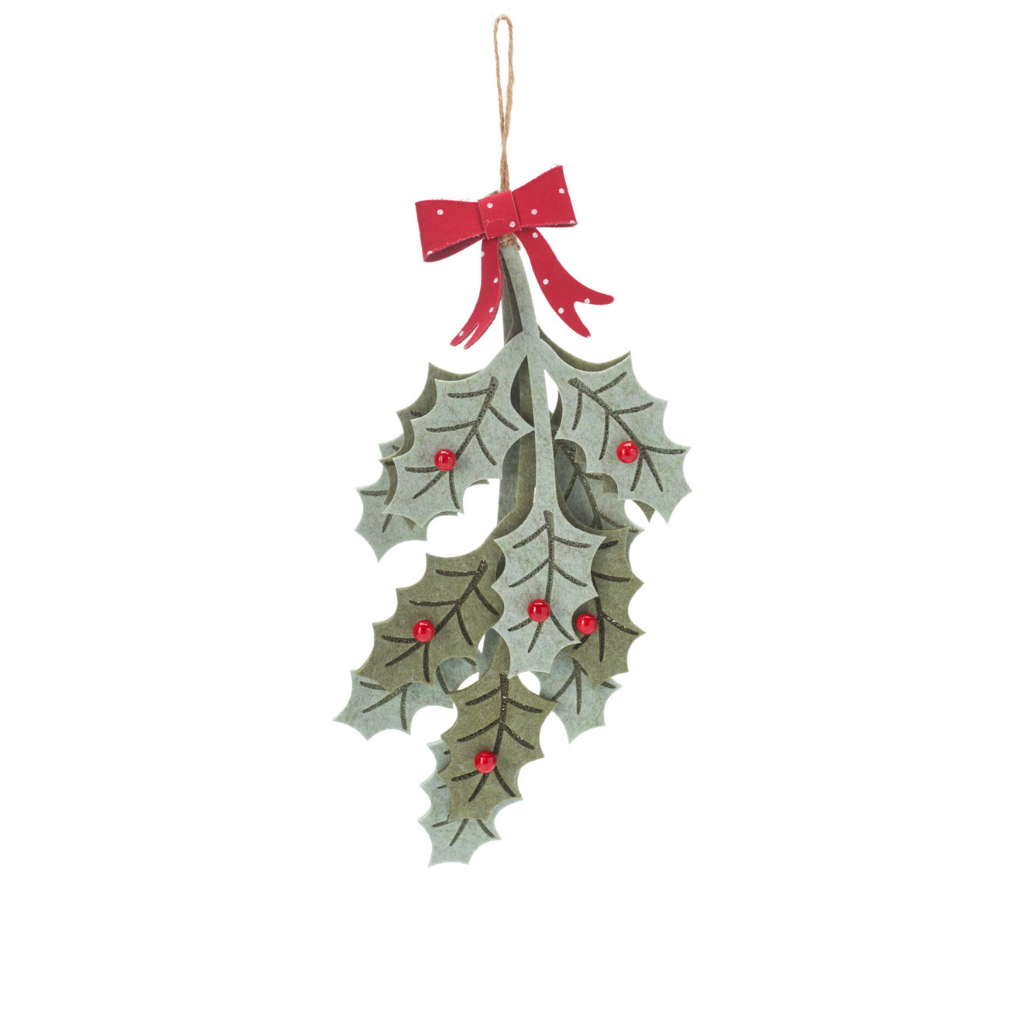 Kersthanger hulstblaadjes groen 31 cm