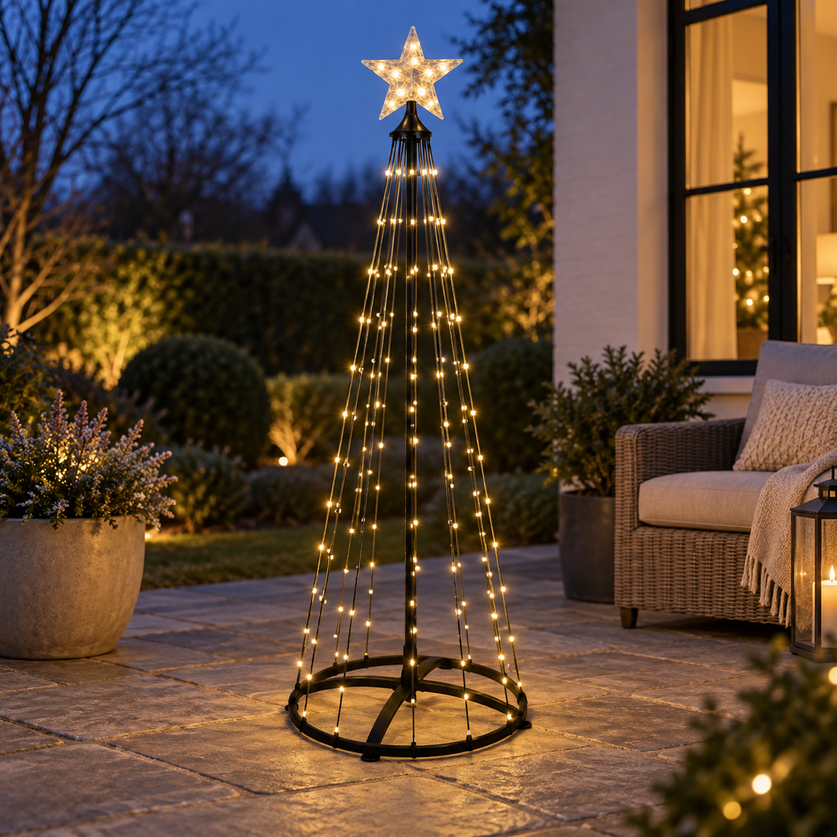 De Bosrand Vlaggenmast verlichting Boom Warm Wit 154 Lampjes 150 cm