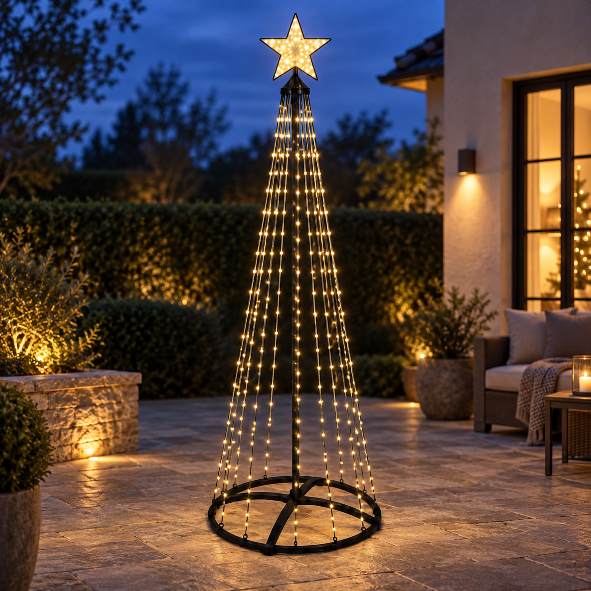 De Bosrand Vlaggenmast verlichting Boom Warm Wit 370 Lampjes 210 cm