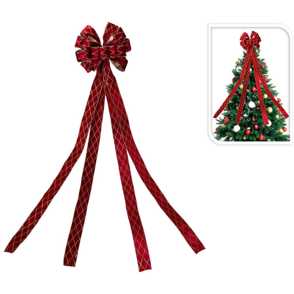 Piek strik rood ruit 130 x 33 cm