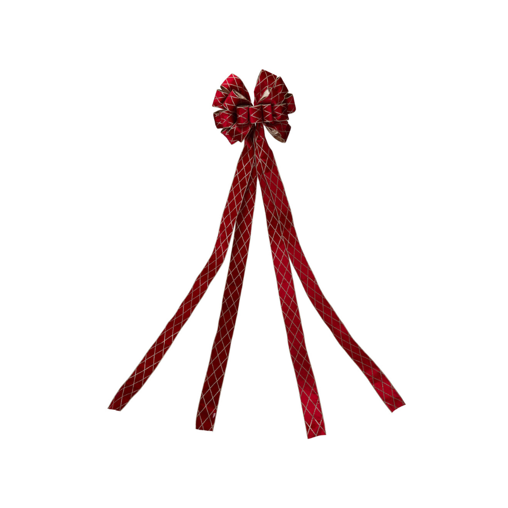 Piek strik rood ruit 130 x 33 cm