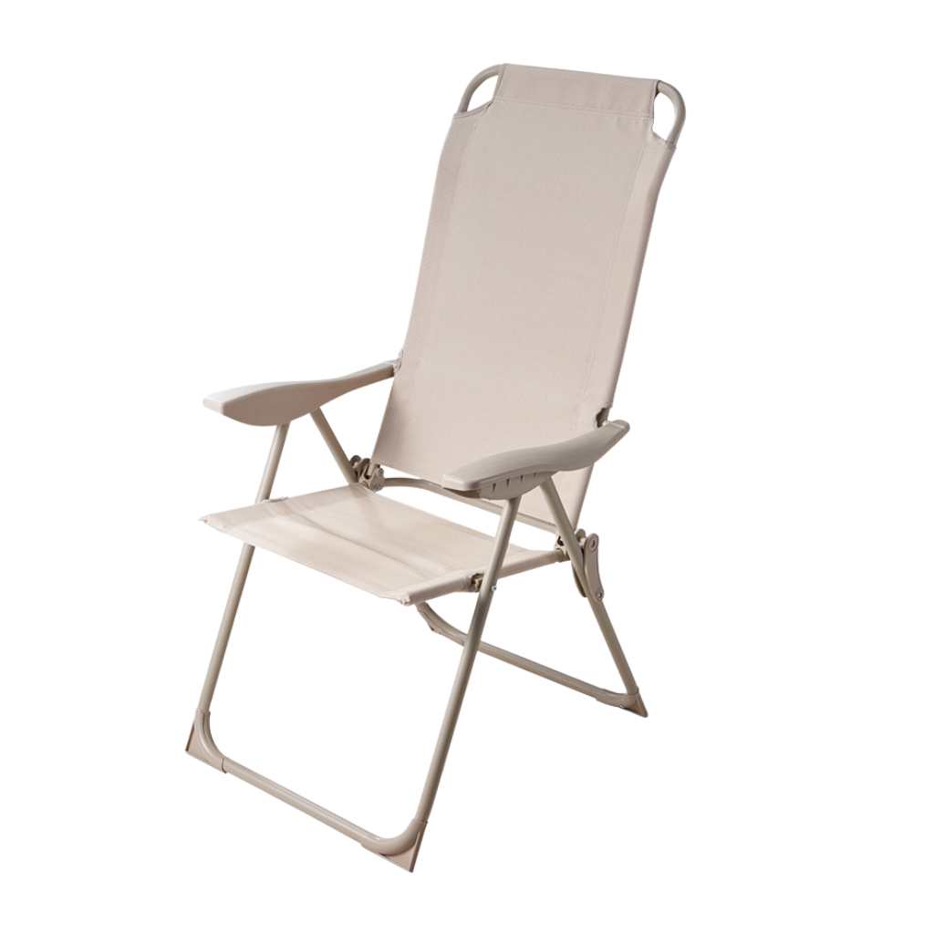 Pro Garden Klapstoel Verstelbaar Beige Metaal Polyester 98 x 59 x 10 cm