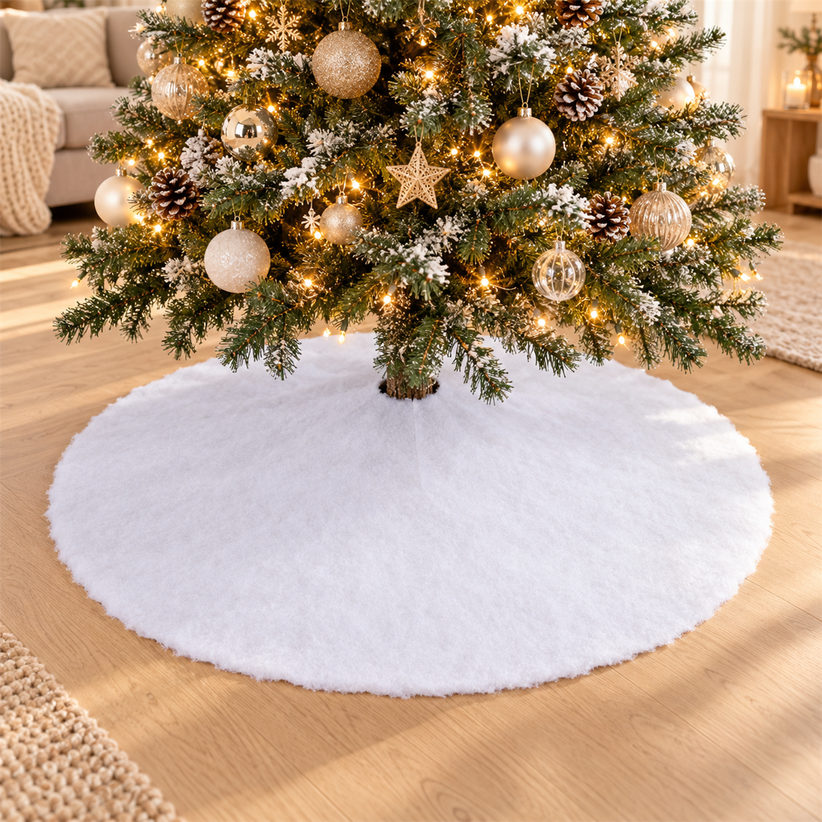 De Bosrand Kerstboomrok Wit 58 x 52 x 39 cm