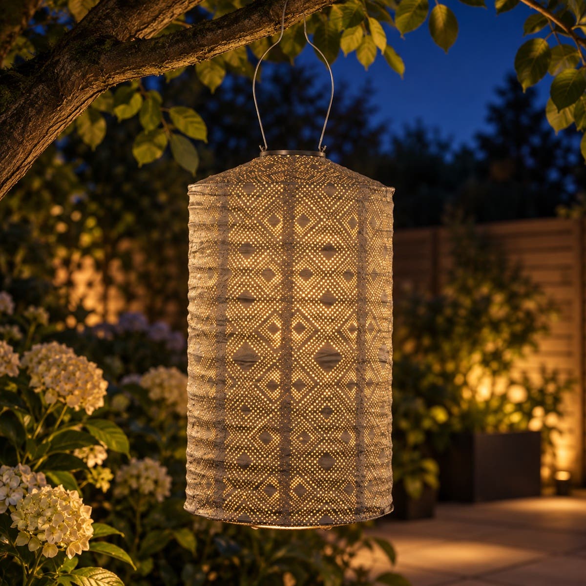 Lumiz Solar Lampion Mosaic Grijs 28 x 28 x 50 cm