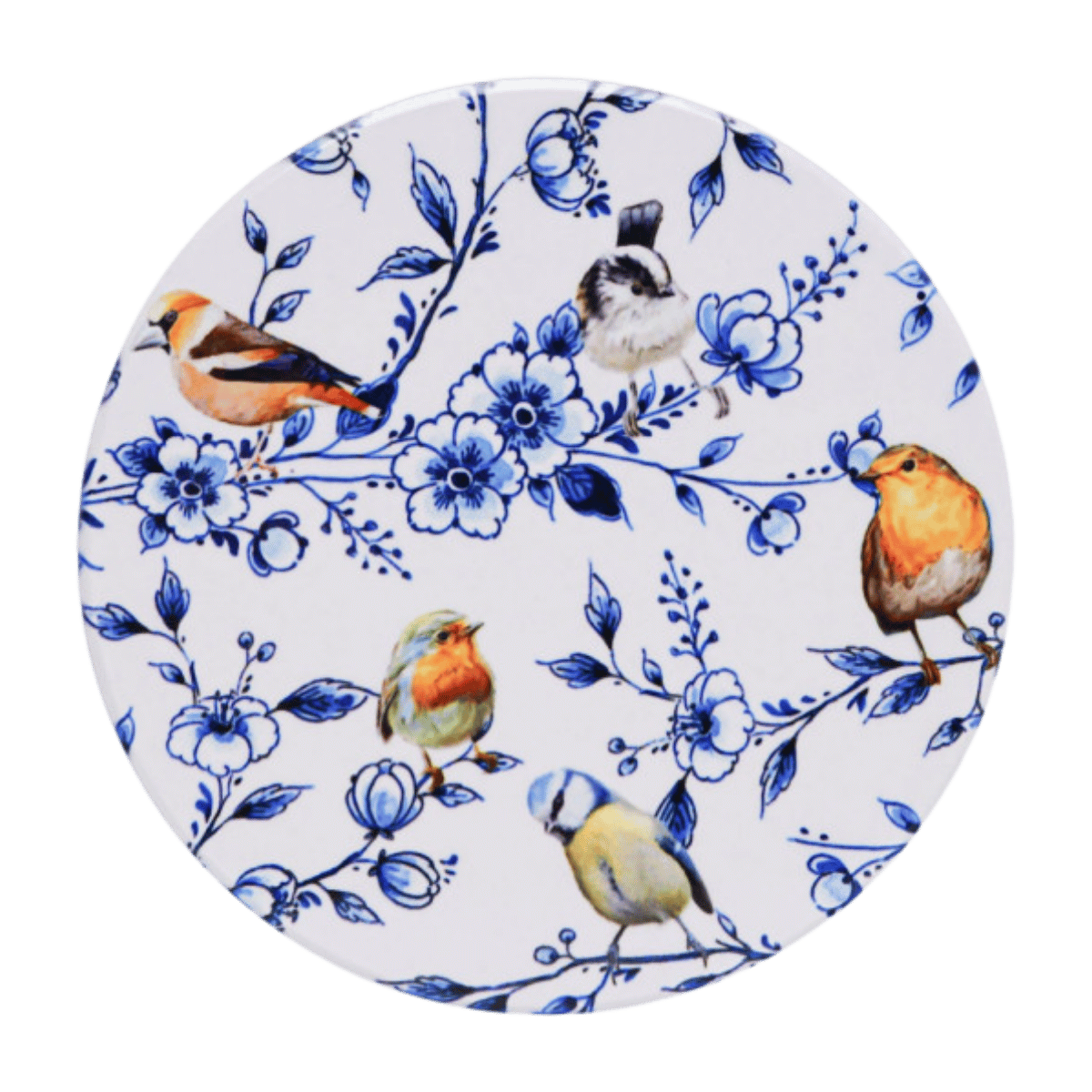 Heinen Delfts Blauw Onderzetters Bosvogels 4 stuks