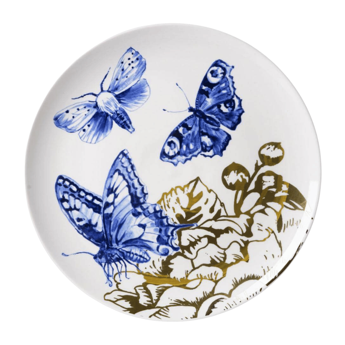 Heinen Delfts Blauw Wandbord Insecten Vlinders