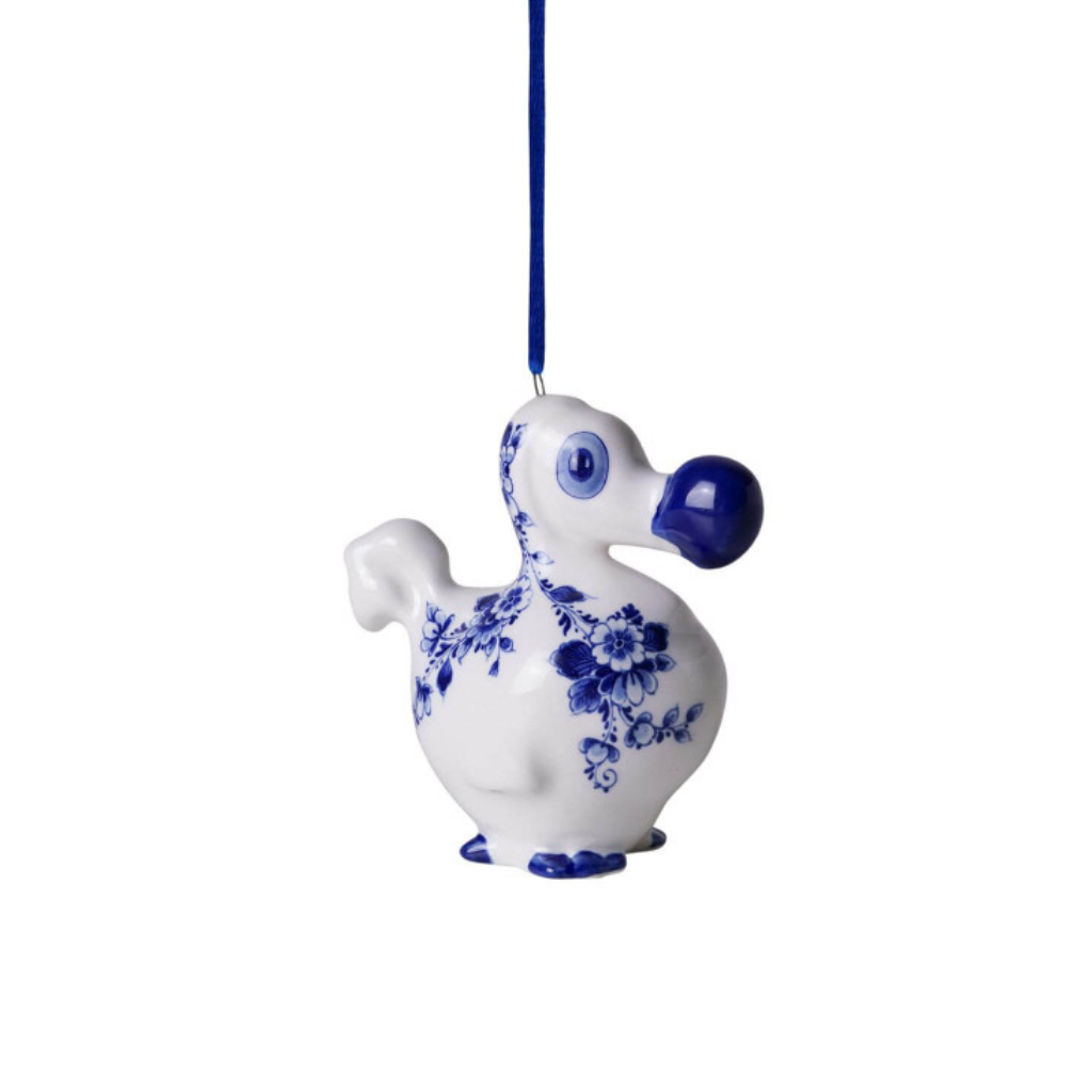 Heinen Delfts Blauw Kerstornament Dodo 8 cm