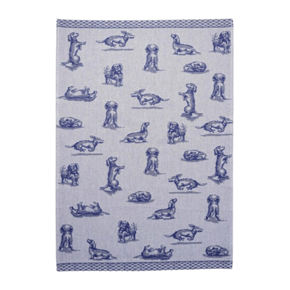 Heinen Delfts Blauw Theedoek Teckel Nhaan