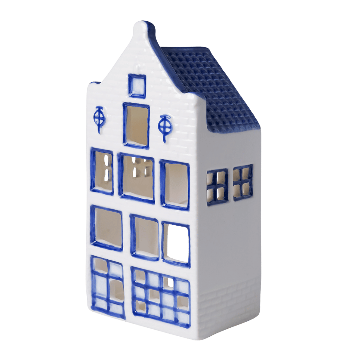 Heinen Delfts Blauw Waxinelichthouder Huisje Tuitgevel