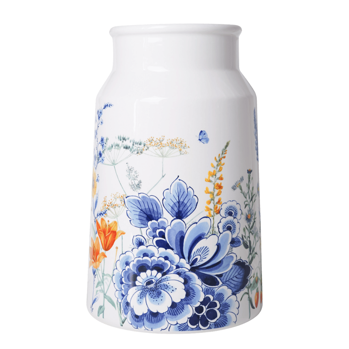 Heinen Delfts Blauw Vaas Melkbus Bloementuintje