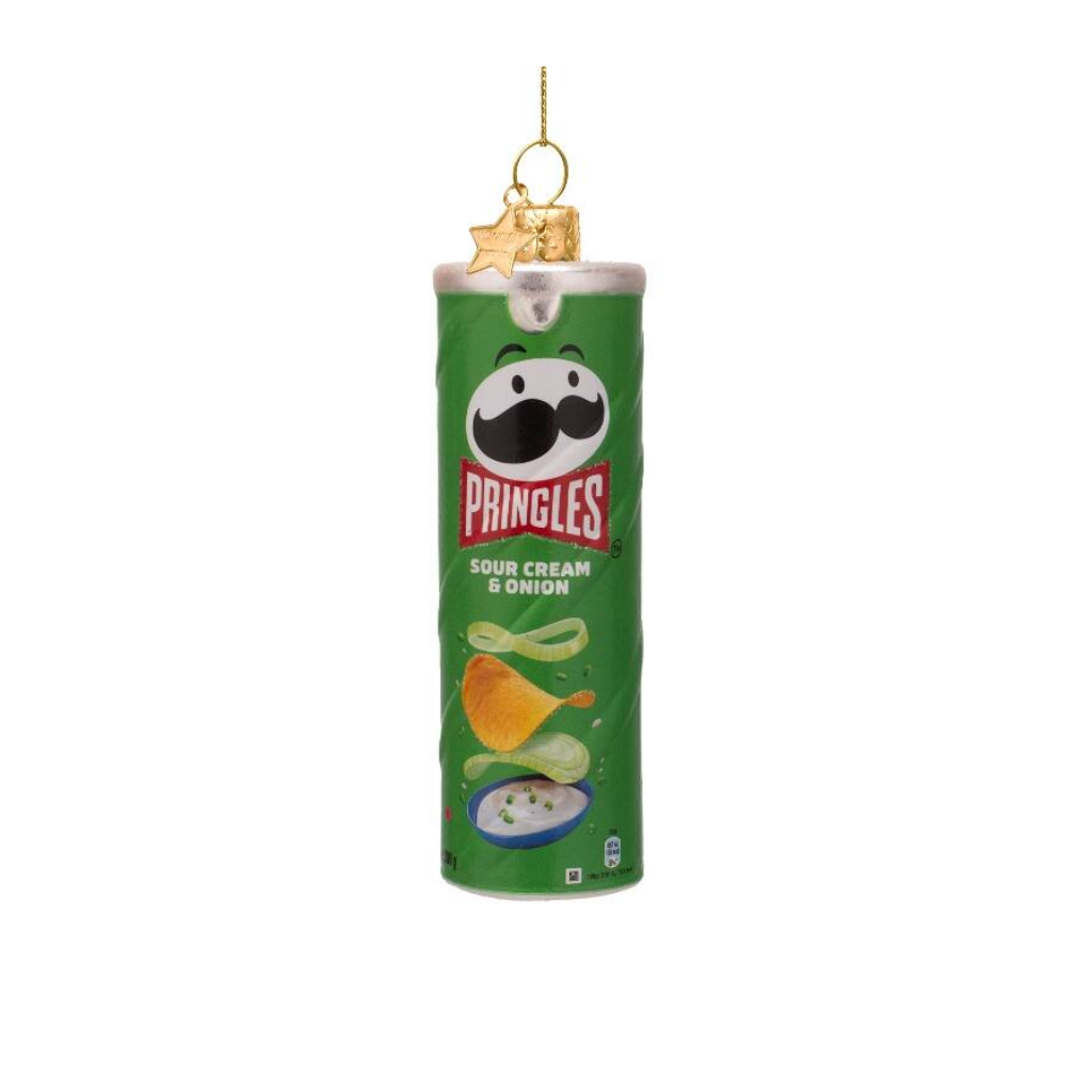 Vondels Kersthanger pringles bus groen 12 cm