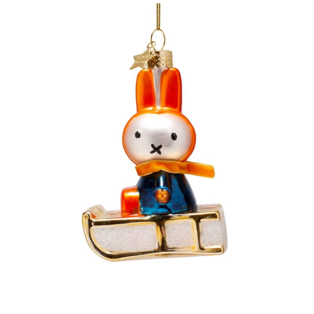 Vondels Kersthanger Nijntje op slee 11 cm