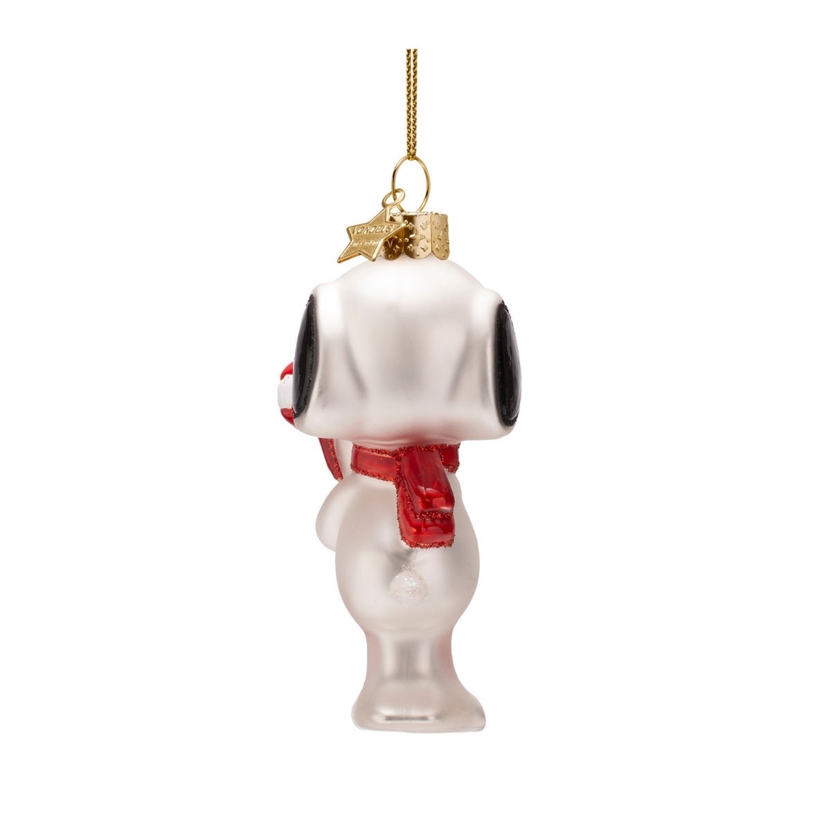 Vondels Kerstornament Snoopy met zuurstok Wit 4.5 x 6 x 9.5 cm