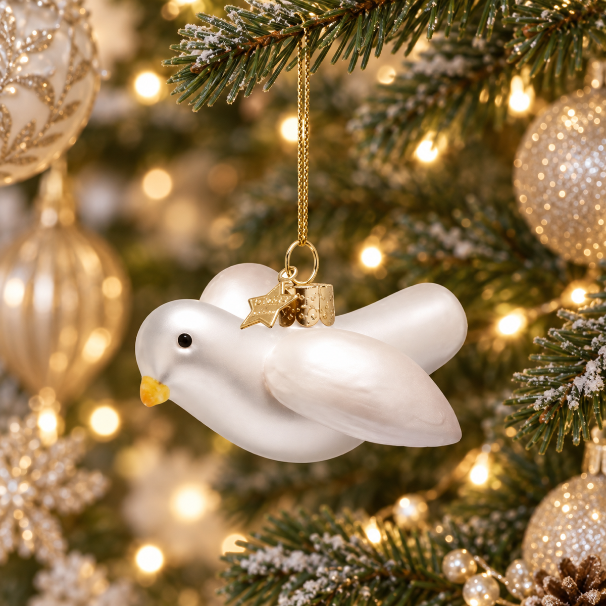 Vondels Kerstornament Nijntje Dove Of Peace Wit 11 cm