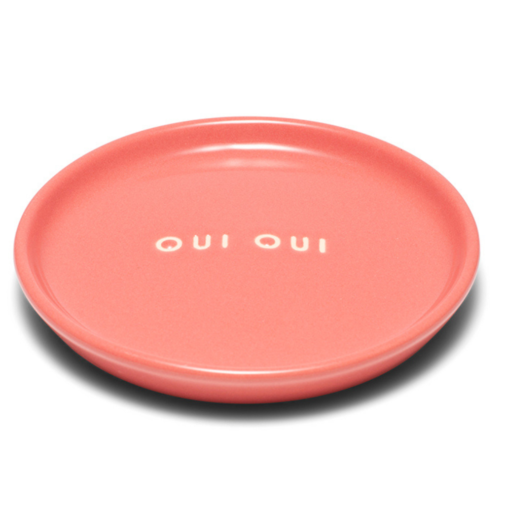 Vondels Petit Four Plate Ceramic Oui Oui! Roze 8.5 cm