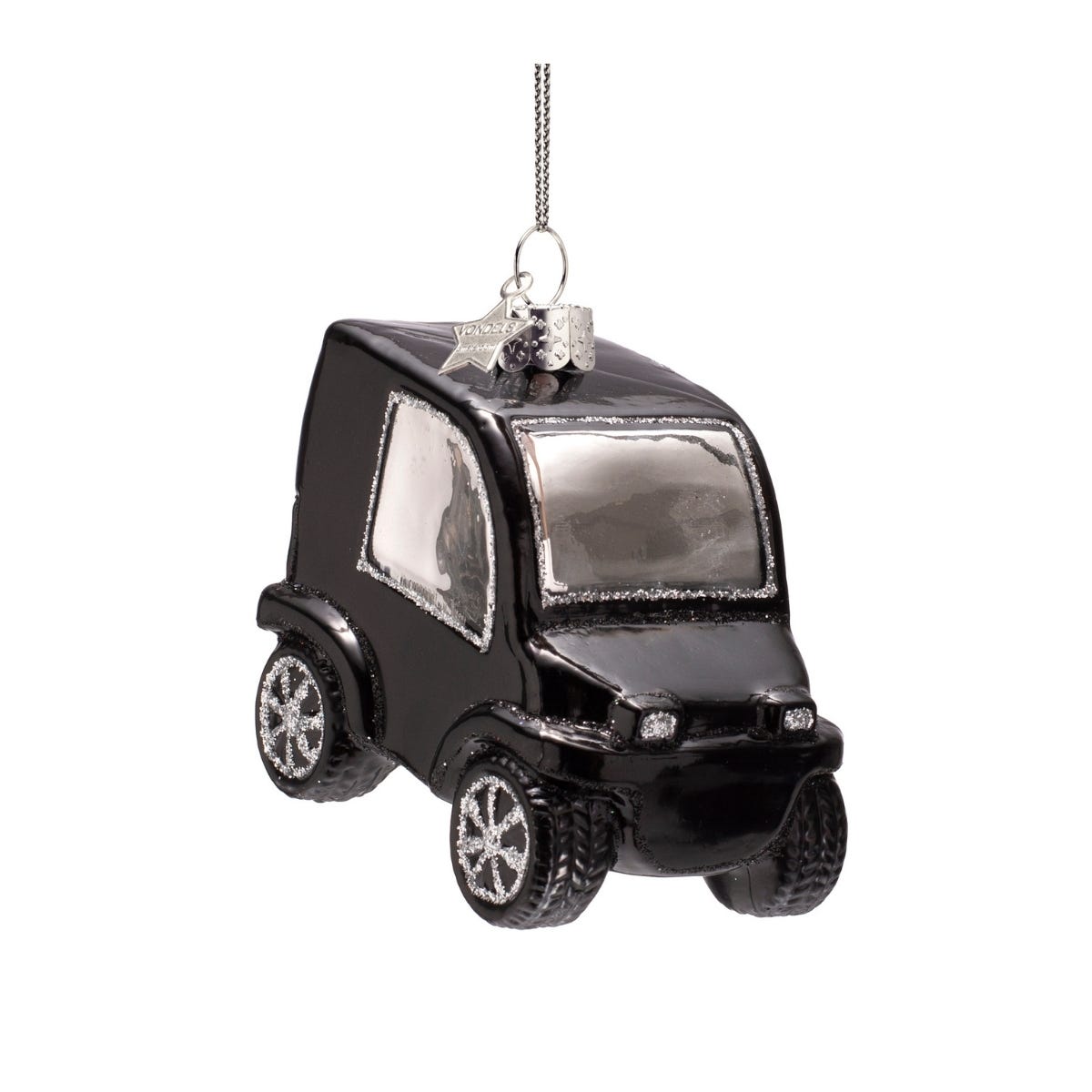 Vondels Kerstornament stadsauto Zwart 8.5 x 5 x 8 cm
