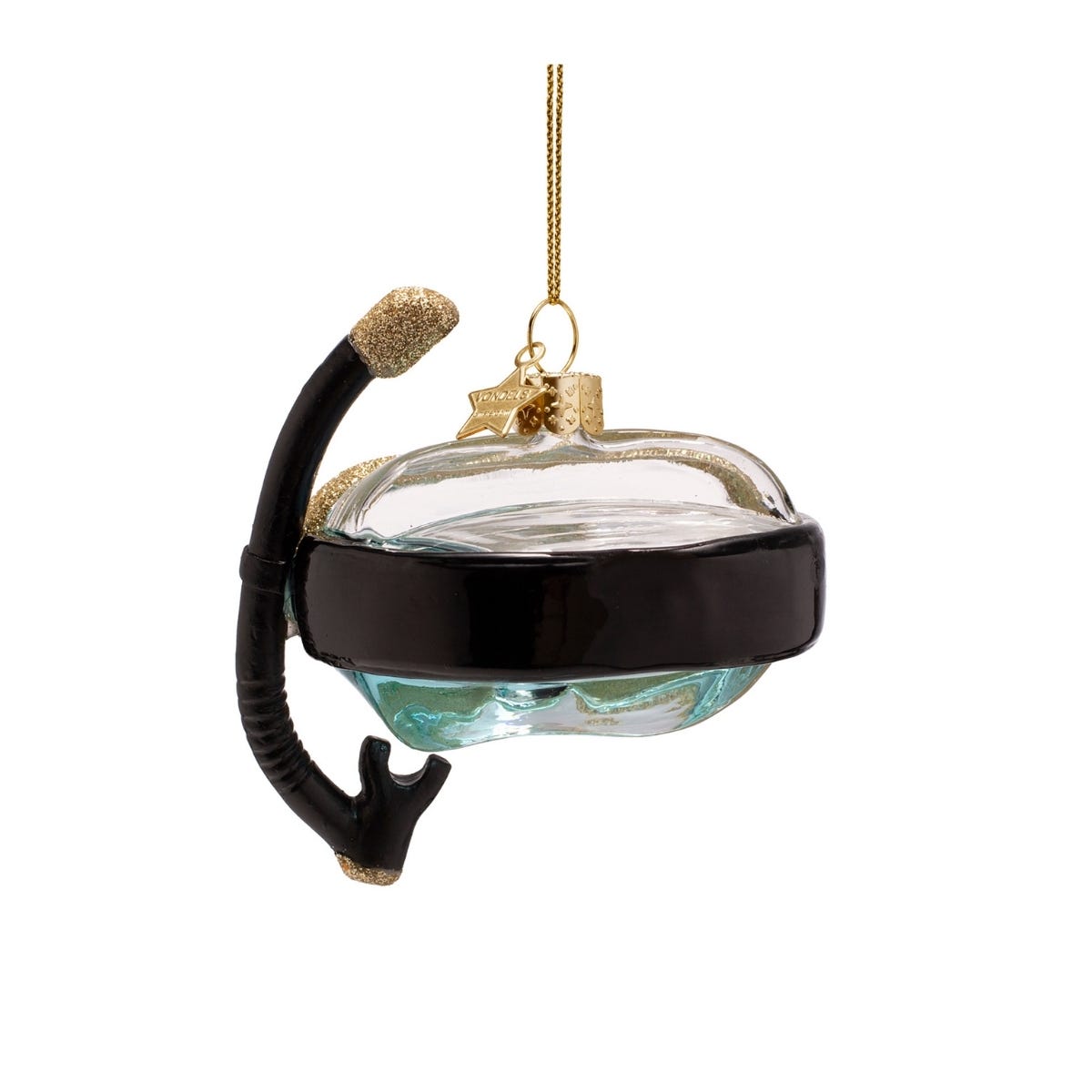 Vondels Kerstornament snorkelbril Zwart 8.5 x 6 x 9.5 cm