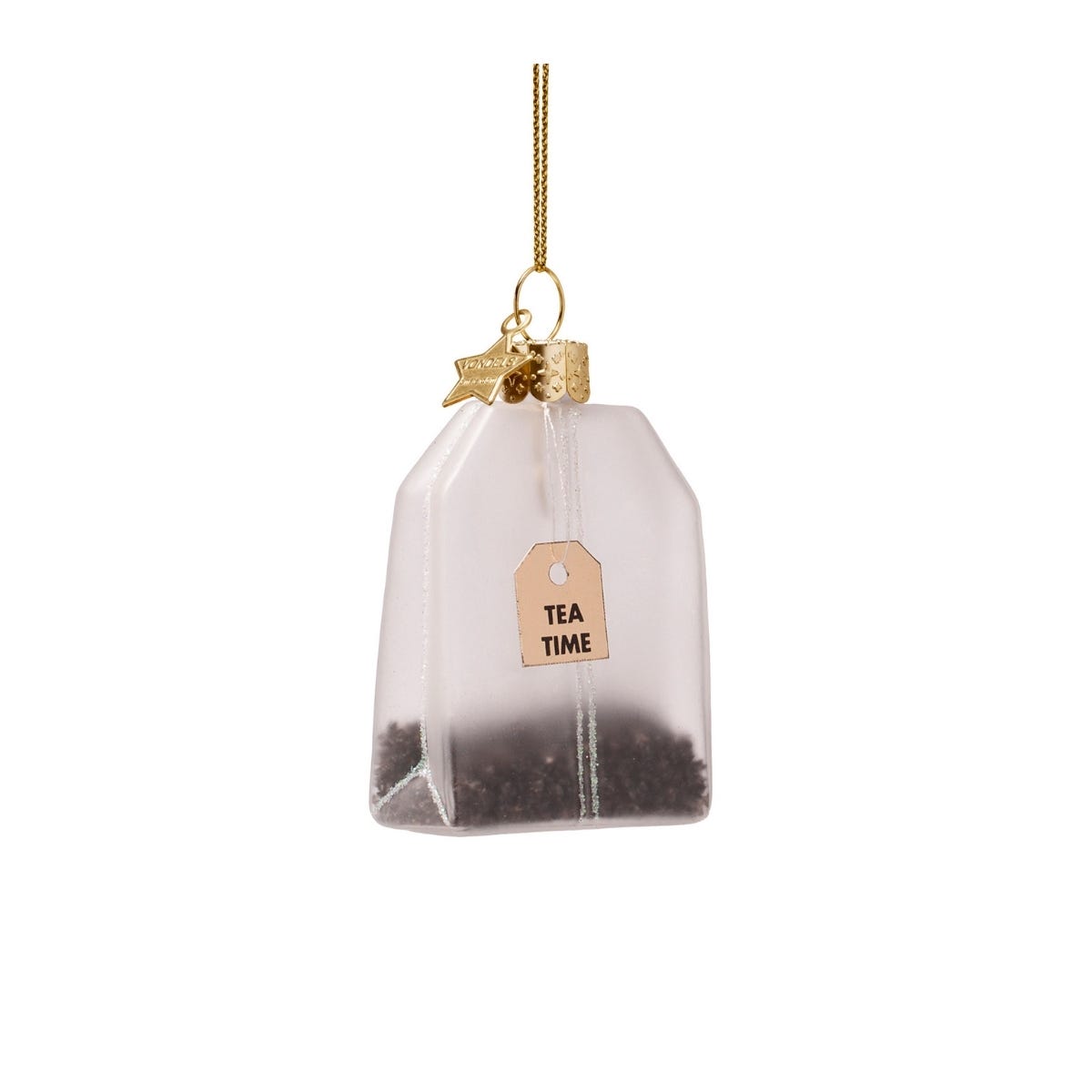 Vondels Kerstornament theezakje Wit 5 x 2.5 x 7.5 cm