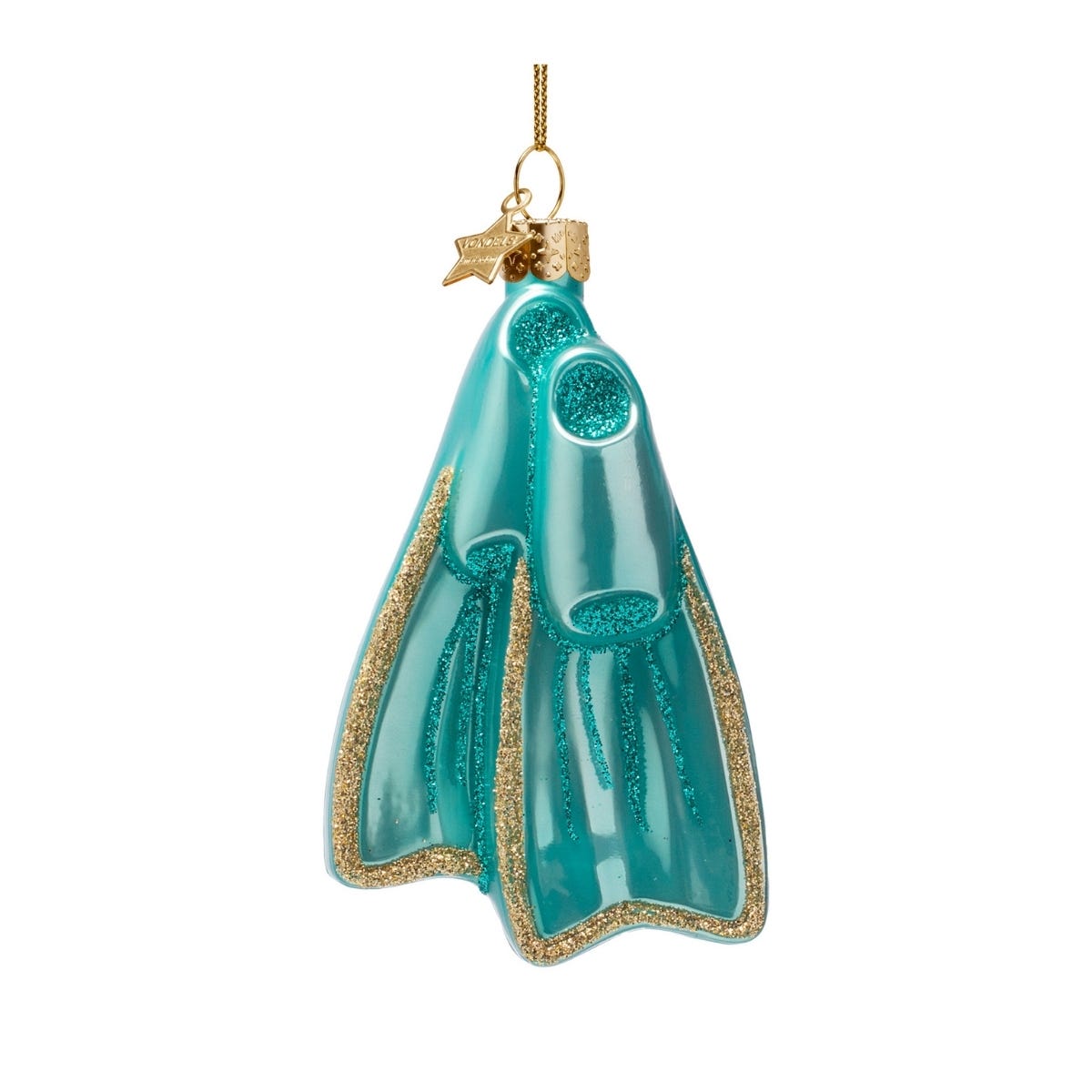 Vondels Kerstornament duikvinnen Blauw 8 x 3 x 10 cm