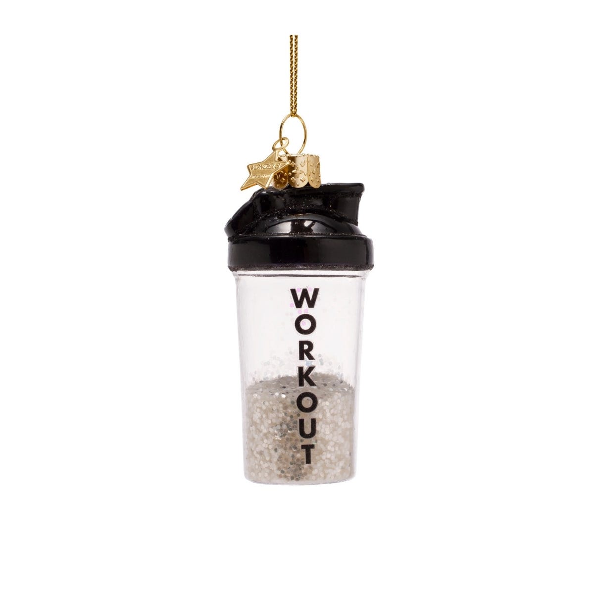 Vondels Kerstornament shakebeker Zwart 4.5 x 4.5 x 9.5 cm