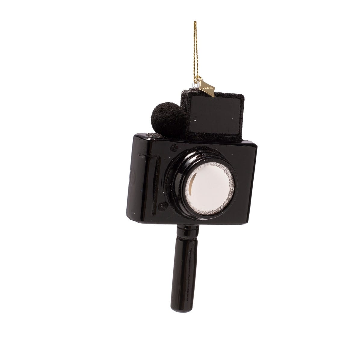 Vondels Kerstornament vlogcamera Zwart 7.5 x 4 x 13.5 cm
