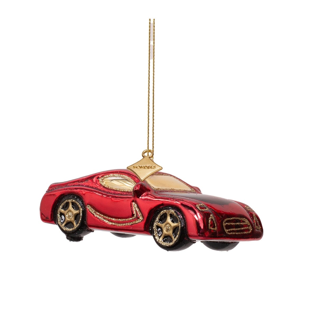 Vondels Kerstornament luxe auto Rood 11.5 x 5 x 5 cm