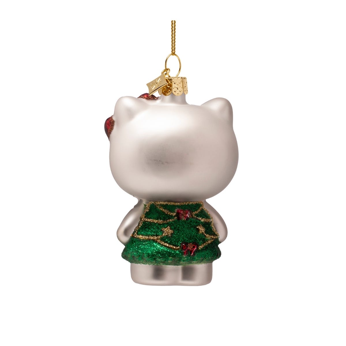 Vondels Kerstornament Hello Kitty in kerstboomjurk Wit 5.5 x 4 x 8.5 cm