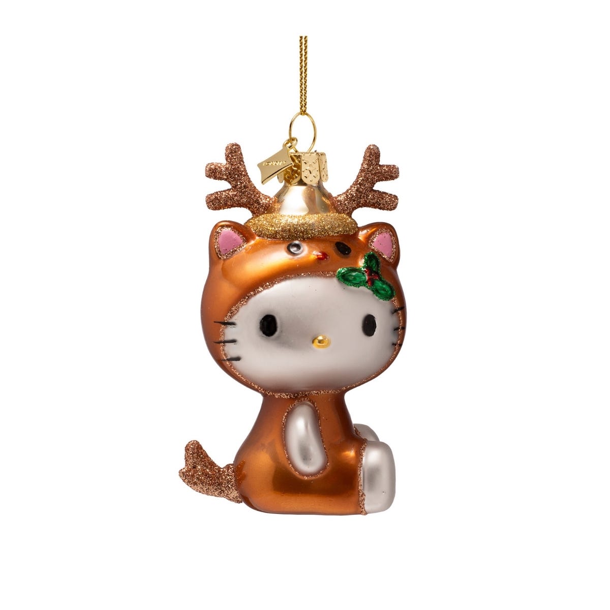 Vondels Kerstornament Hello Kitty in rendierpak Wit 6 x 3.5 x 9.5 cm