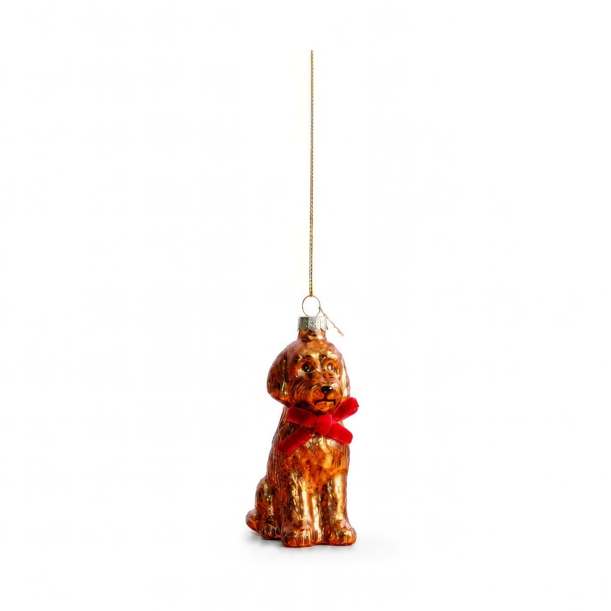 Yup in de boom Kerstornament Labradoodle Bruin 11 x 6.5 x 4.5 cm