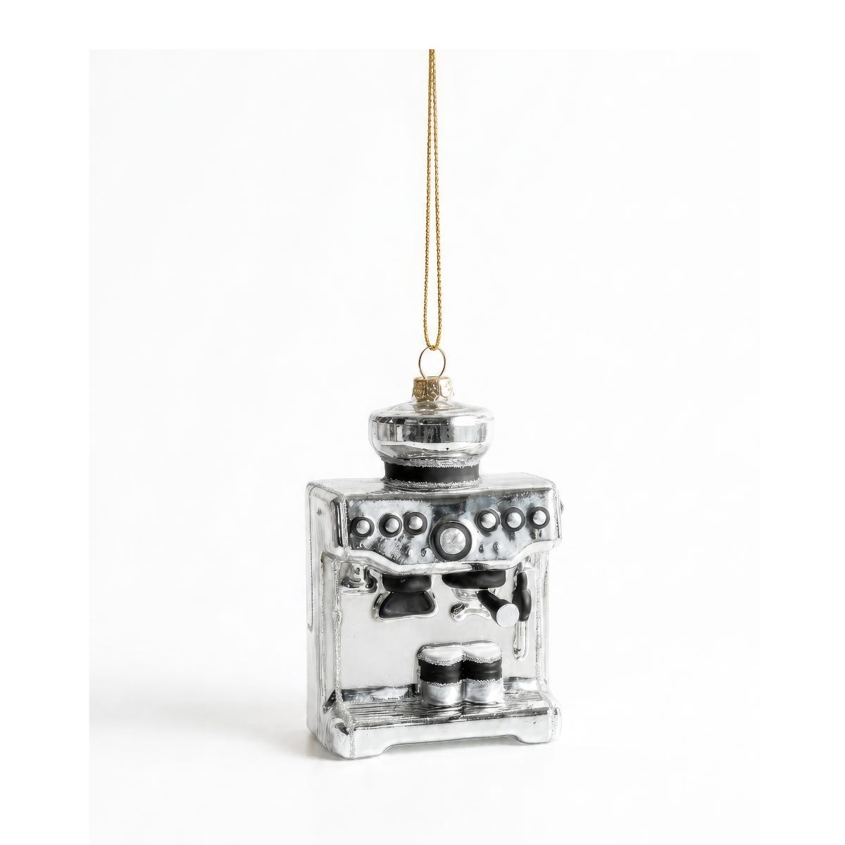 Yup in de boom Kerstornament Koffiemachine Zilver 12 x 8 x 4.5 cm