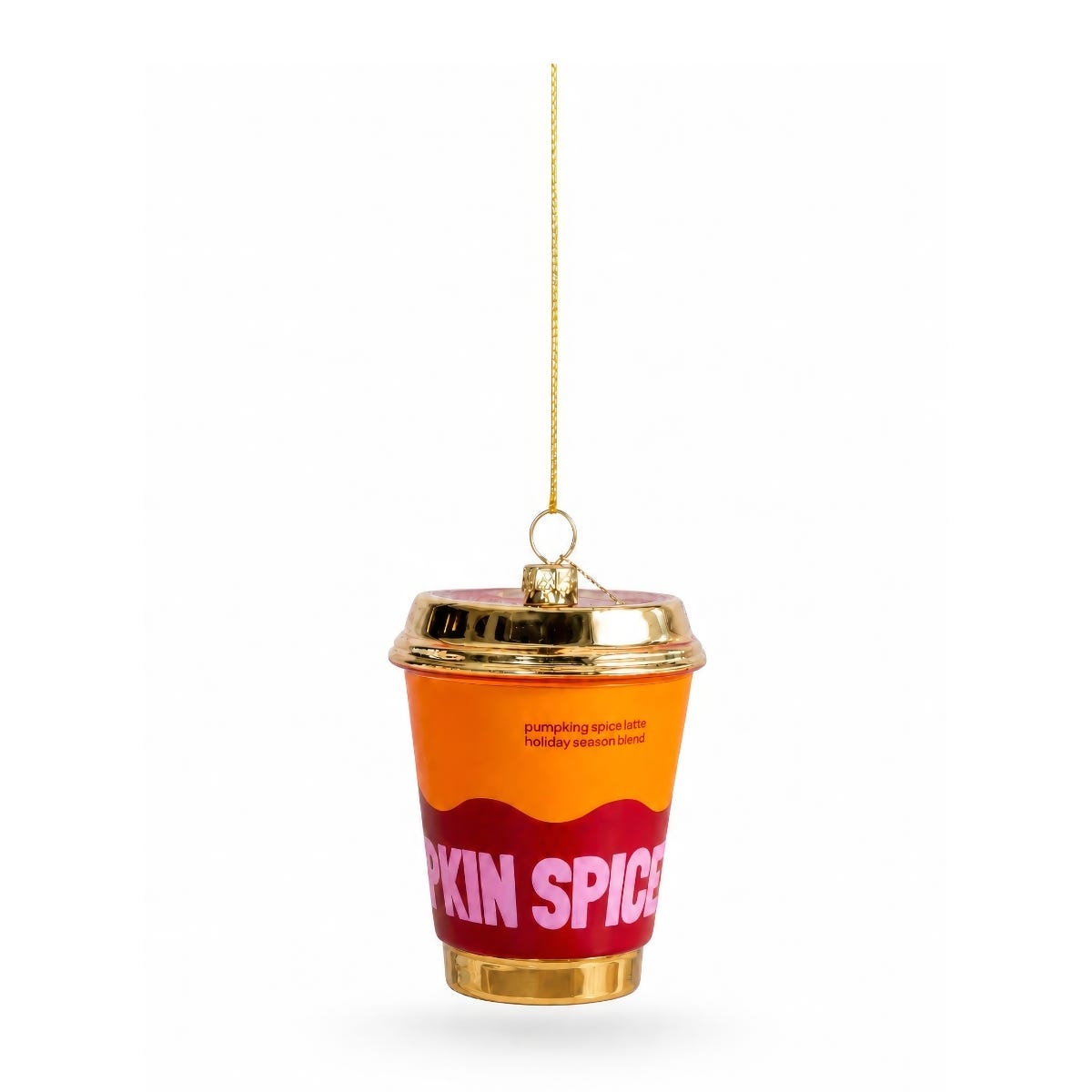 Yup in de boom Kerstornament Pumpkin Spice Latte Oranje 9.5 x 6.5 x 6.5 cm