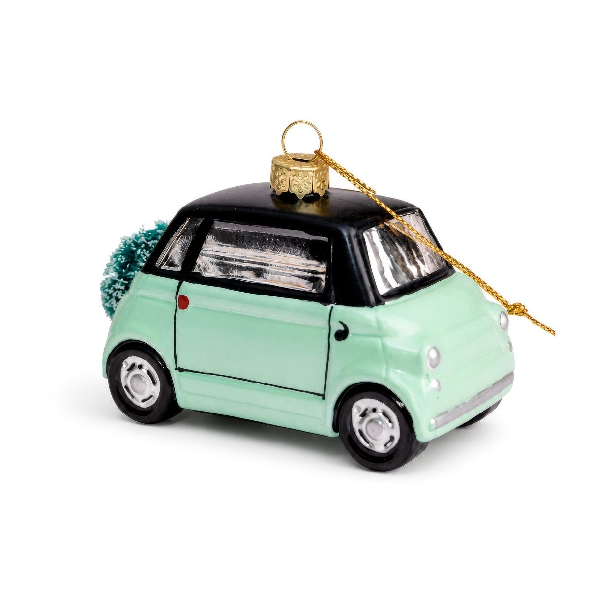 Yup in de boom Kerstornament Citycar Groen 7 x 10 x 5 cm